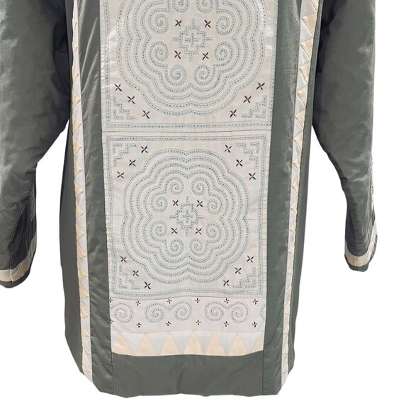Handmade Embroidered Quilted Jacket Boho Folk Art Vintage Ethnic M L Open Front - Picture 12 of 13